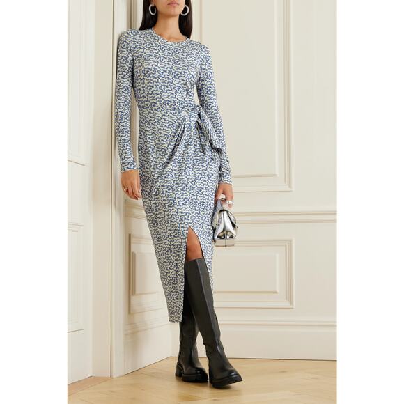 Isabel Etoile Marant Dresses & Skirts - Isabel Etoile Marant Lisy Draped Printed Stretch-Crepe Midi Dress